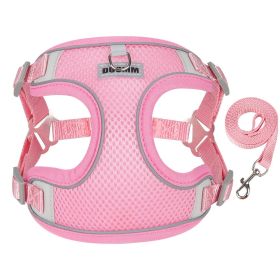 Dog Leash Teddy Breathable Pet Chest Strap (Option: Pink-S)