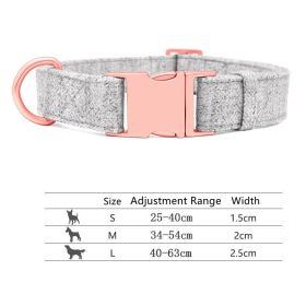 Pet Dog Collar Engraving Anti-Lost Traction Rope Supplies (Option: Warm Grey-Collar No Lettering-M)