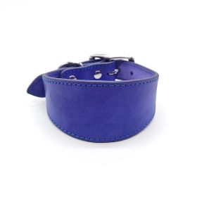 Real Leather Cowhide Pet Collar (Option: Violet-M)