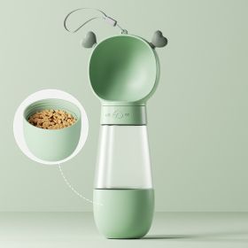 Portable Dog Water Bottle,2 In 1 Dog Water Bottle Dispenser With Food Container,Leak Proof Dog Travel Water Bottle For Walking,Hiking And Travel Water (Option: Green-Water and food)