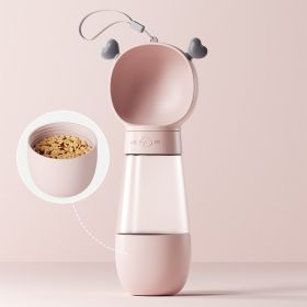 Portable Dog Water Bottle,2 In 1 Dog Water Bottle Dispenser With Food Container,Leak Proof Dog Travel Water Bottle For Walking,Hiking And Travel Water (Option: Pink-Water and food)