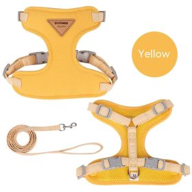 Hot Sale Dog Breast Strap Anti Breaking Loose Pet Harness Small Dog Dog Leash Pet Hand Holding Rope Wholesale (Option: Yellow-S)