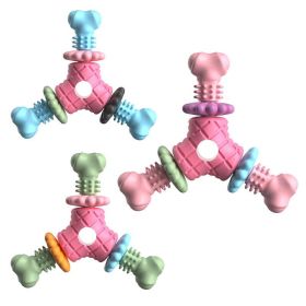 Triangle Meat TPR Biting And Grinding Dog Toy (Option: Rose with petals-Random bone color-1pcs)