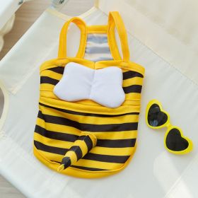 Dog Cute Bee Shape Swimsuit Suspenders Bifeet (Option: Yellow black bee-XS)