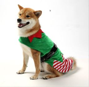 Dog Clothes Warm Creative Holiday Clothing (Option: Christmas Green Without Light-L)
