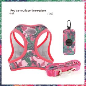 New Dog Hand Holding Rope Vest-style Breast Strap Reflective Breathable Pet Products (Option: Watermelon Red-M)