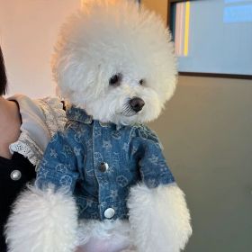 Fashion Dog Denim Jacket Trendy Clothing (Option: Denim jacket-S)