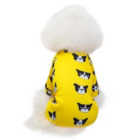 Pet Clothing Thick Version Four Legged (Option: Yellow puppy-S)