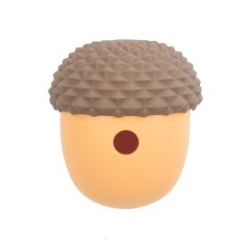 Pet Dog Edible Silicone Acorn Shape Feeding Toy Ball (Option: Gray With Yellow)