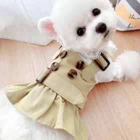 Khaki Trench Coat Couple Outfit Jacket Dress (Option: Khaki button skirt-XS)