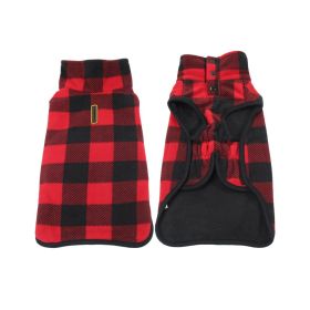 Coat Vest Polar Fleece Winter Thickened Jarre Aero Bull (Option: Red Black Plaid-2XL)