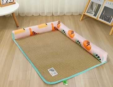 Pet Mat Ice Rattan Weaving (Option: Cartoon Fat Cat-XL)