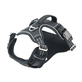 Vertical Handle Dog Traction Vest Explosion-proof Pet Sports Chest Strap (Option: Black-M)