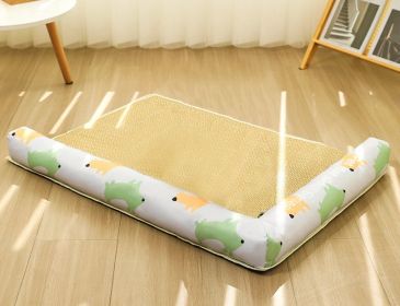 Pet Mat Ice Rattan Weaving (Option: Cartoon Dog-XL)