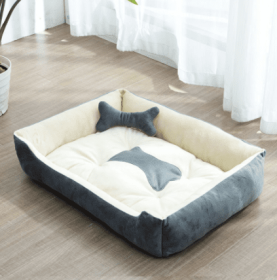 Kennel Four Seasons Golden Retriever Teddy Kennel Bed Mat Small Medium Dog (Option: Light Grey-Bone-A)