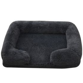 Plush Round Pet Bed Dog Bed Winter (Option: M27 Dark Gray-L No Inner Sleeve)