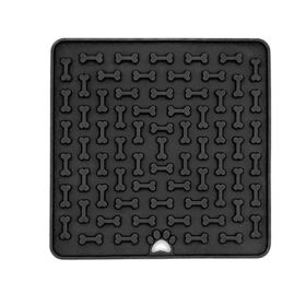 Silicone Licking Mat Dog Slow Food (Color: Black)