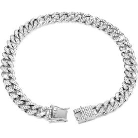 New Diamond Golden Dog Collar (Option: Silver-22inch 55cm)