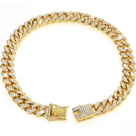 Diamond Hip Hop Dog Collar Necklace (Option: Gold-26inch 65cm)